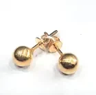 18k Solid Gold Round Ball Stud Earrings Screw Back