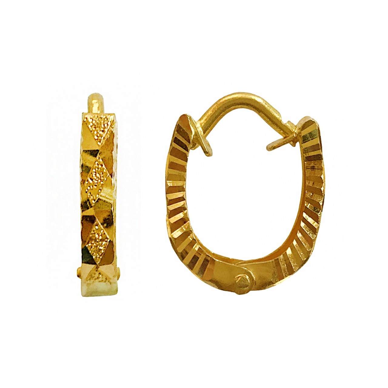 14.35mm U-Shaped Huggie Hoop Earrings in 10K Gold | Peoples Jewellers