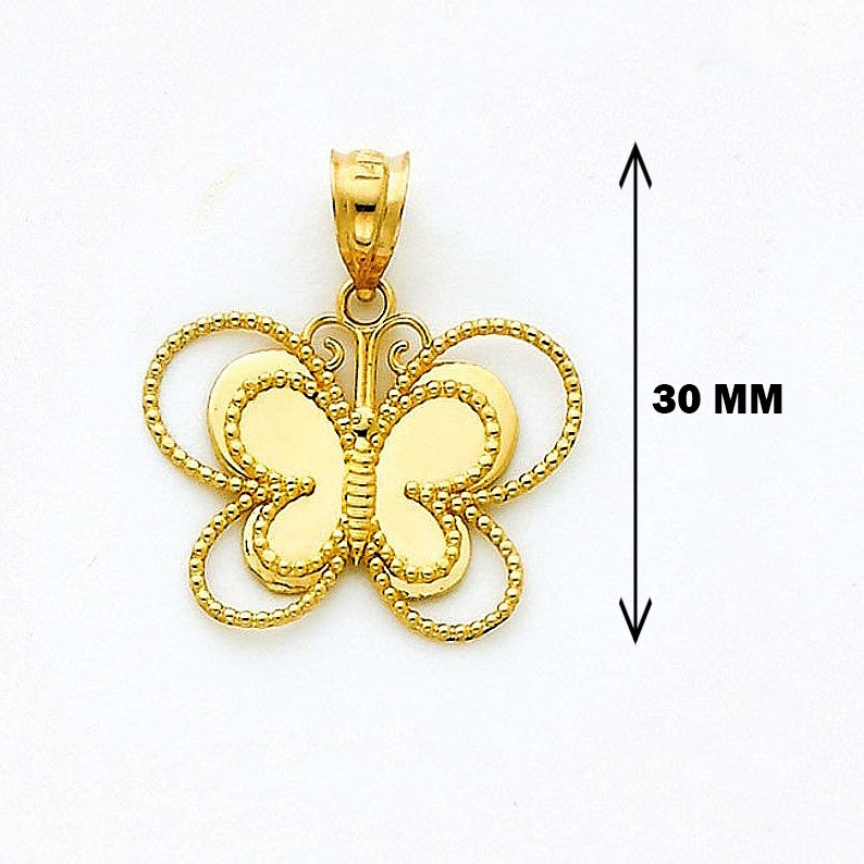 18k 22k Pure Handcrafted Artistic Gold Butterfly Pendent